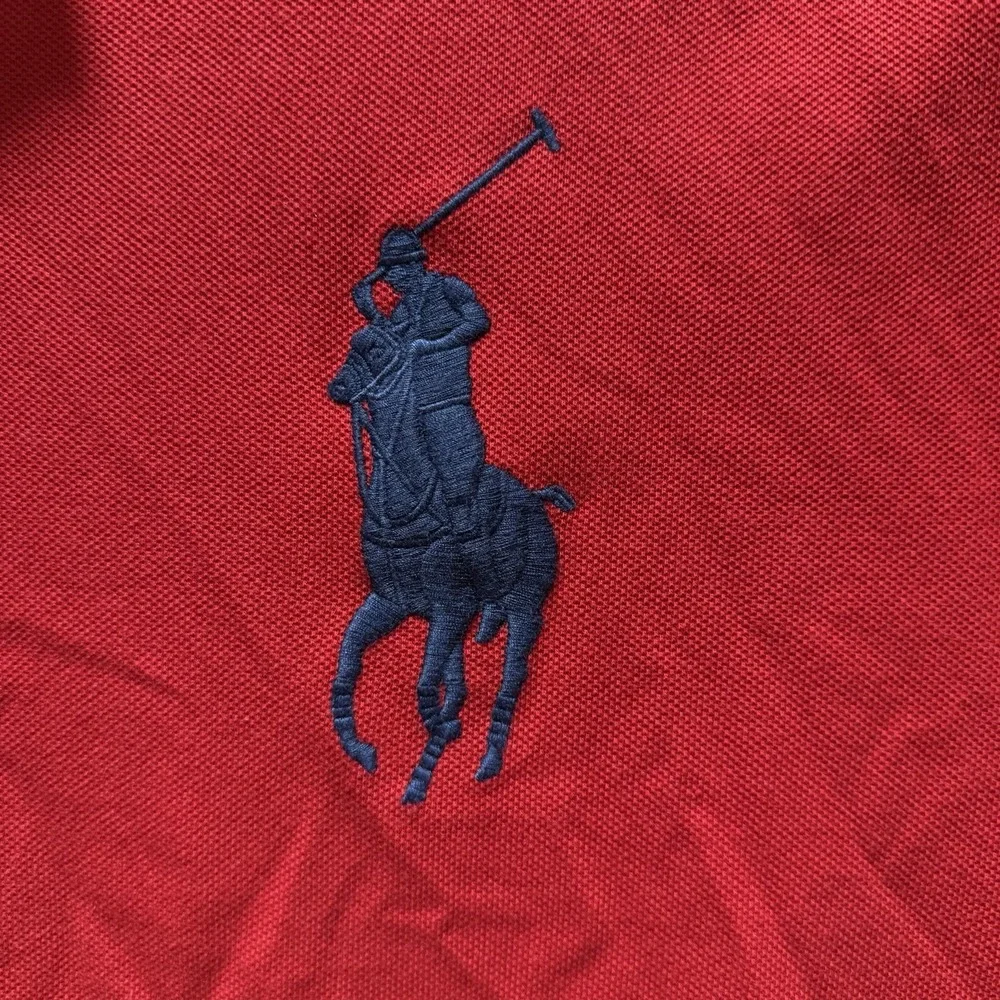 Polo Ralph Lauren Red Mens Size 2XL Oversized Logo Polo‎ Shirt Custom Slim Fit